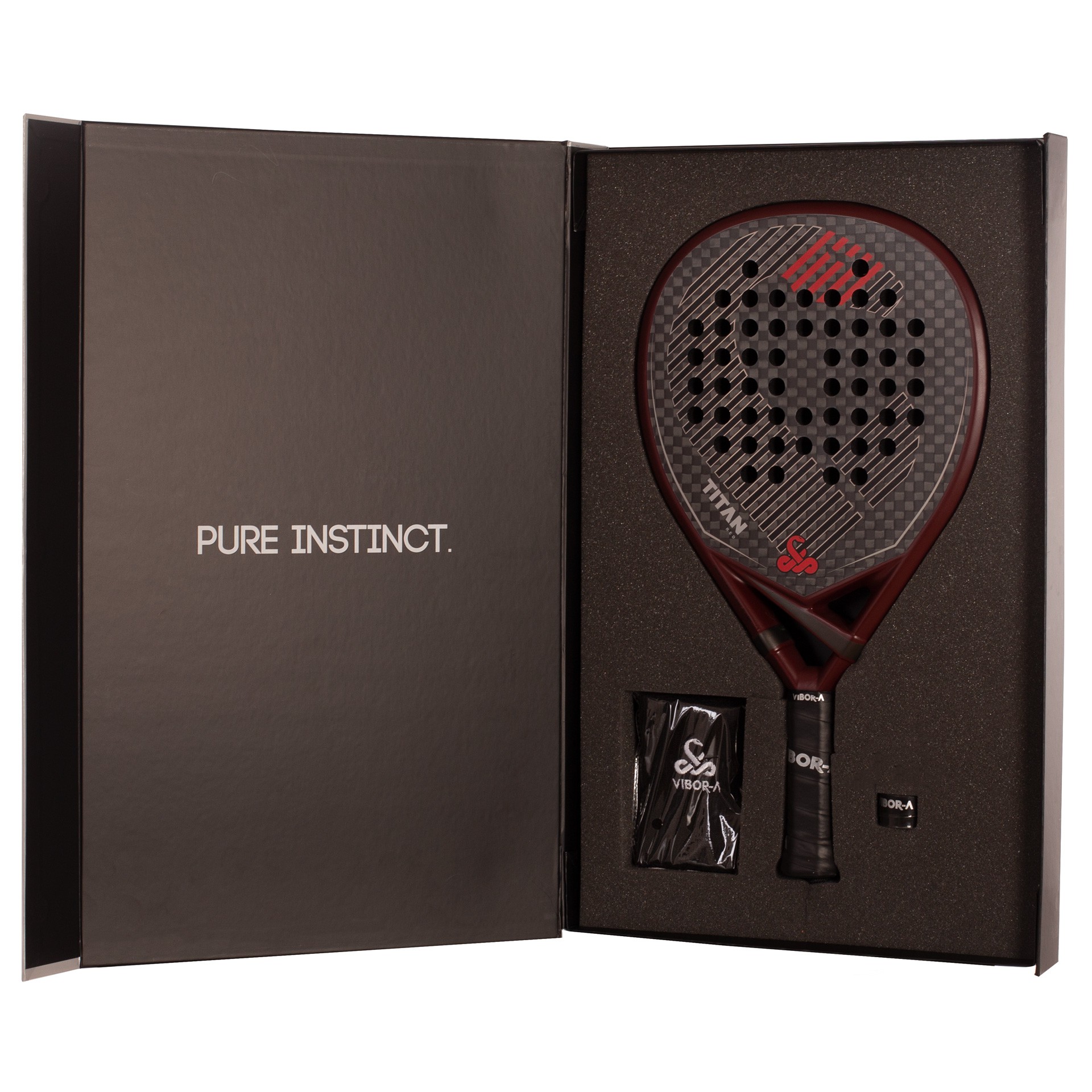 PACK PALA DE PÁDEL VIBOR-A TITAN 12K RED