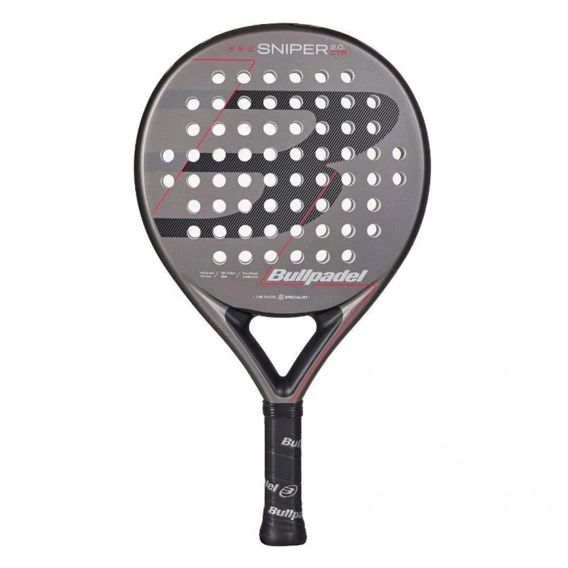 PALA DE PÁDEL BULLPADEL SNIPER 2.0 CONTROL GRIS OSCURO 2026