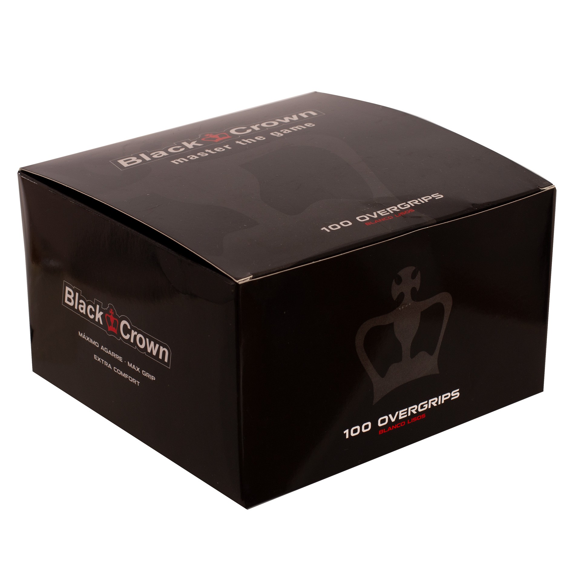 CAJA 100 OVERGRIPS BLACK CROWN LISOS BLANCOS