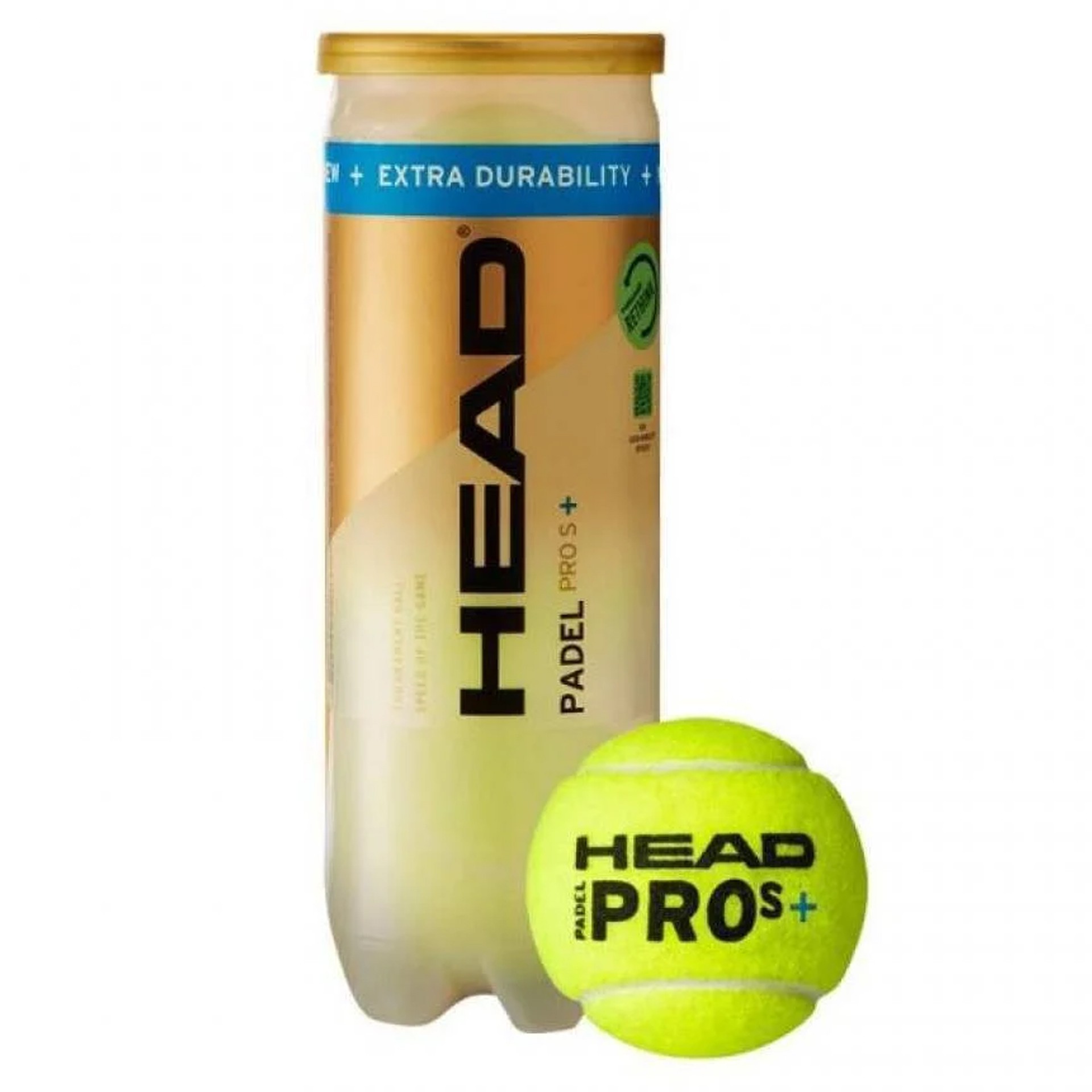 BOTE 3 PELOTAS DE PÁDEL HEAD PADEL PRO S+